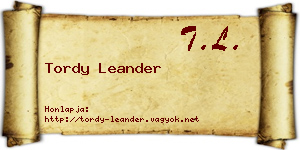 Tordy Leander névjegykártya